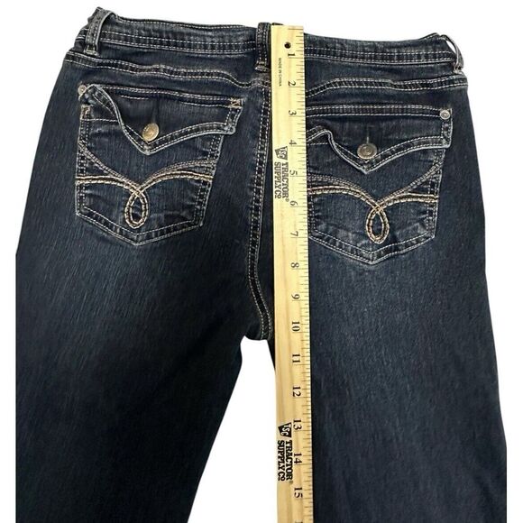 WallFlower  Blue Jeans Size 7 Boot Cut‎ , Distressed Women Blue Jeans - Picture 14 of 16